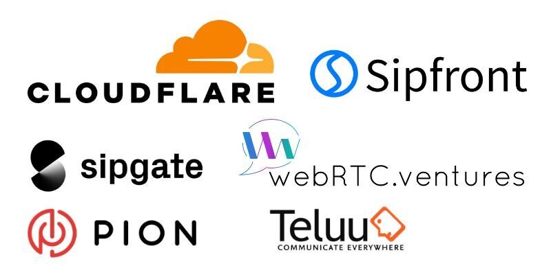 Cloudflare, Sipfront, sipgate, WebRTC.ventures, Teluu and Pion are sponsoring CommCon 2024