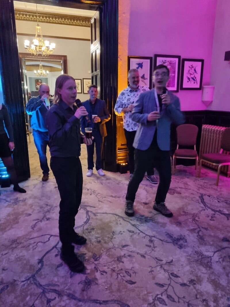 Dave and Will from Element enjoying some karaoke