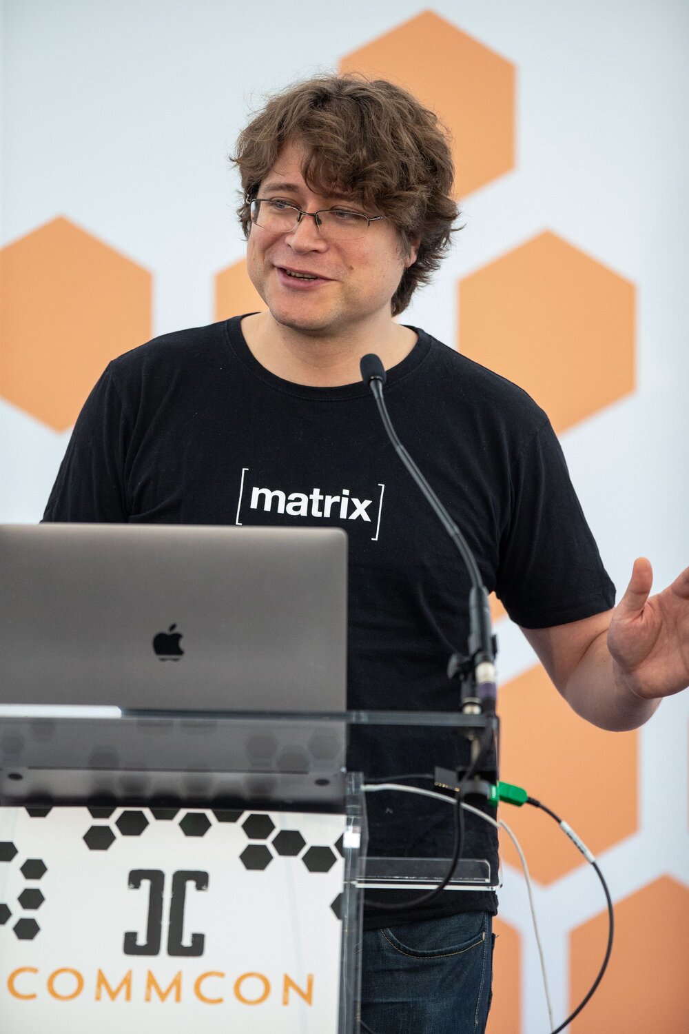Matthew Hodgson from Element speaking at CommCon 2019
